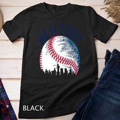 Vintage Downtown New York City Skyline Baseball Lover Gift Unisex T-shirt