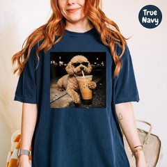 Custom Dog Iced Coffee Comfort Tee Personalized Pet Drink Lover Gift