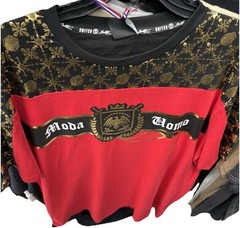 NWT Mens SWITCH Short Sleeve Red Black Gold Foil Eagle Design T-shirt Size 3XL