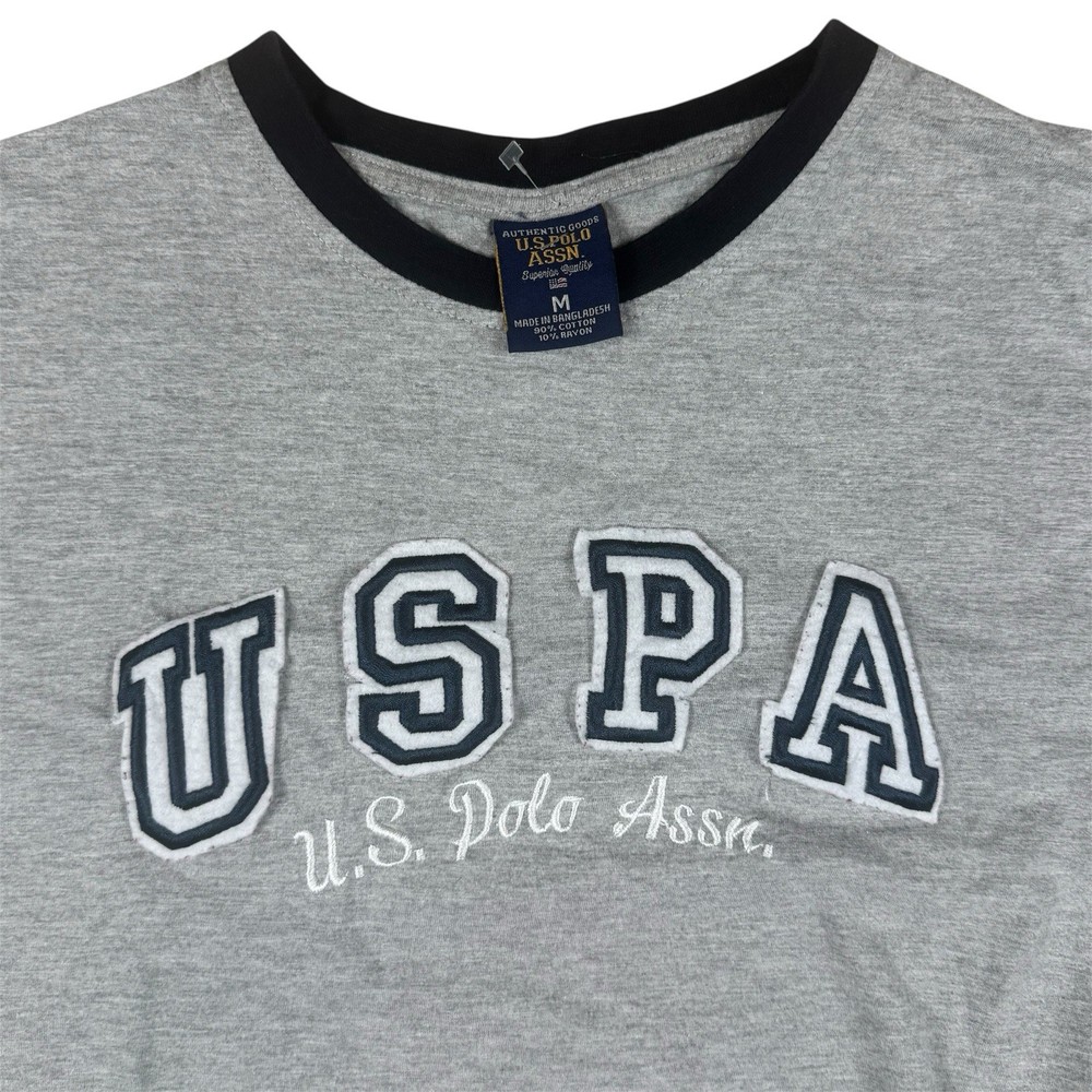 Vintage Y2K USPA Polo Assn Stitch Logo Embroidered Grey Men’s Size M Casual
