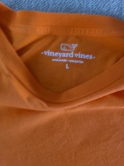 Vineyard Vines Short Sleeve Pocket Crew Tee Orange Large