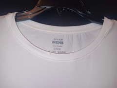 SPANX Mens Zero Sculpt Crewneck T-shirt Sz L, White Cotton & Modal NWT