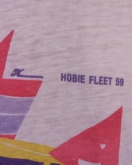 vintage 80s thin Single Stitch Hobie Polo Shirt Ozark Mtn. Cat Encounter 1987 L