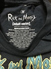 Rick and Morty Adult Swim Unisex Tshirt Size Medium Short Sleeve Tee Blue