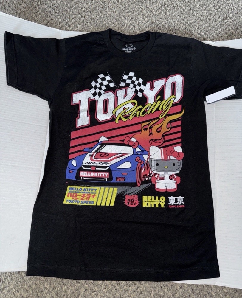 New Hello Kitty :Tokyo Racing Black T-Shirt. Small