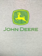 John Deere Shirt Mens XL Gray Logo Graphic Tee Tractor Farm Tagless Casual