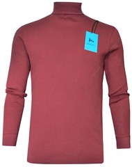 Mens Roll Neck Jumper Lightweight Baselayer Top Turtle Funnel Neck by Beebizco