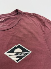RVCA Shirt Mens Large Red Sunset Wave Logo Graphic Tee Tagless Surf Beach