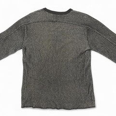 Double RL RRL Ralph Lauren Waffle Knit Long Sleeve Shirt Tee Gray Small