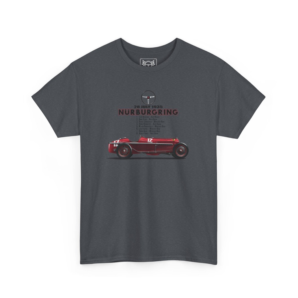 Tazio Nuvolari Nürburgring T-Shirt 1935 Nordschleife Racing Tee Alfa Fans Gift