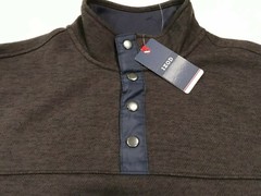 New Izod Men’s Pullover Sweatshirt Medium Black Soft Material Snap