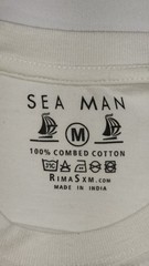 Sea Man ST. KITTS & NEVIS WEST INDIES White T-shirt Size M Combed Cotton