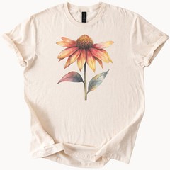 Watercolor Coneflower Comfort Tee Floral Nature Plant Graphic