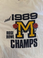 Vintage 1989 UMICH ROSE BOWL/National CHAMPIONS T Shirt L Basketball Michigan