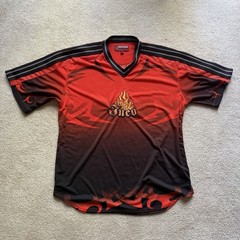 Vintage JNCO 90’s Jeans Men’s L Red/Black Mesh Skull & Flames T-shirt Jersey