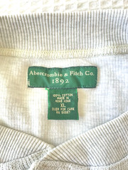 VTG Abercrombie & Fitch Mens Size XL Shirt Ribbed Oversized Henley Sport Jersey