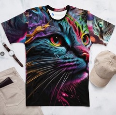 Cat Polyester Shirt Funny Independence Day July 4th Tee All over print Cat