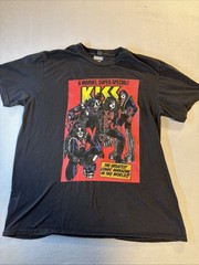 KISS Marvel T Shirt Mens Large Graphic Band Tee Gildan Anvil Lightweight