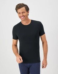 Hanes Perfect Flex Men’s Tee, Black Crewneck Undershirt, 1-Pack