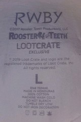 New RWBY Ruby Rose T-Shirt rooster teeth Loot Crate Exclusive size Large white