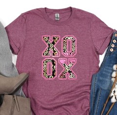 XOXO Shirt, Gift for her, Valentines Day Tee, Lover Shirt, Leopard Pattern Shirt