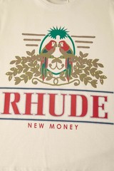 RHUDE Coastal Sunset Retro Poster Men Women Short sleeved T-shirt White