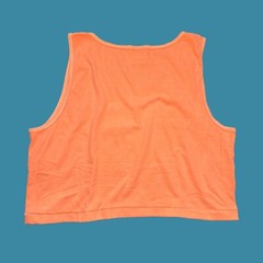 HELLO BOYS 3D Puff Logo Custom print men orange crop tank top by H.E.Arts design