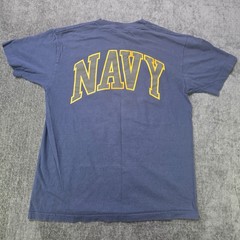 Vtg 90s Soffe’s Choice US Navy Double Sided T Shirt Medium Blue Single Stitch M