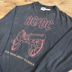 AC/DC Vtg 1999 Faded For Those About To Rock Long Sleeve Tee Shirt We Salute You
