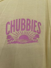 NEW Chubbies Men’s M Sky’s Out Thighs Out Graphic Tank Top Yellow