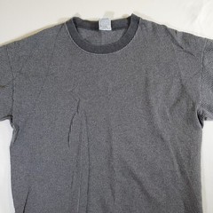 Cal Cru Gray Ribbed Polycotton Made in USA VTG 80s 90s XL TShirt T-Shirt Top