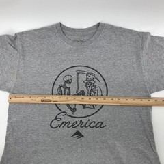 Emerica Skate T Shirt Gray Reaper Money Bag Graphic Logo Grey Mens Size L Large