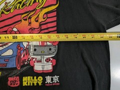 Men’s XL Hello Kitty Tokyo Racing Speed Kawaii Race Car SS Black T-Shirt