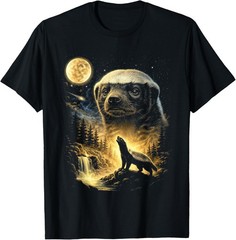 Honey Badger Howling to The Moon Meme Funny 90s Honey Badger unisex T-Shirt