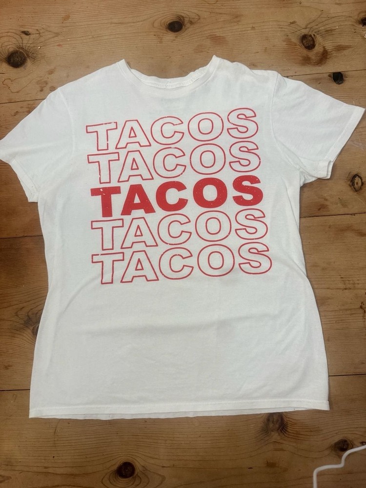 Mad Engine Men’s Retro Tacos Red Graphic Tee