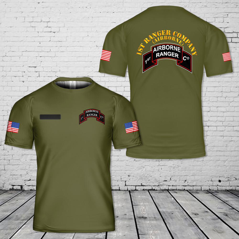 Custom Name US Army 1st Ranger Infantry Company AOP Shirt 3D Shirt Size S-5XL