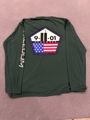 Port & Company Performance T Shirt Mens Large Olive Green American Flag Remember