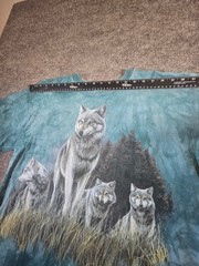 Vintage The Mountain Wolf Pack Tie Dye T-Shirt Adult XL Blue Graphic Tee USA Mad