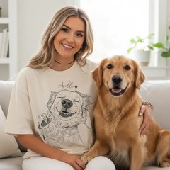 Custom Dog Portrait Photo Comfort Tee