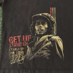 Vintage 2007 Y2K Zion Bob Marley Get Up Stand Up Graphic Black T-Shirt Medium