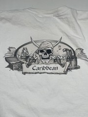 Cayman Islands Caribbean Pirates Shirt Mens 2XL White Del Sol Skull Graphic Tee