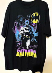 Batman Men’s 2XL Black Crew Neck Short Sleeve Dark Knight Graphic Logo Tee