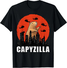 Capybara Shirt Funny Capybara Rodent Capyzilla Funny T-Shirt 1