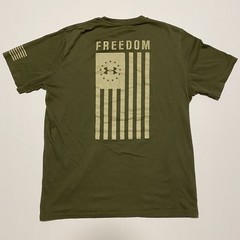 UA Freedom USA Flag Shirt Men’s Large Green Tactical Style Tee