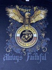 US Marine Corps Semper Fi Shirt Mens XL Black Bayside Always Faithful Tee