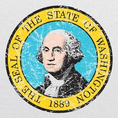 Washington Flag – State Pride Triblend Mens T-Shirt – Heather White