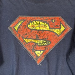 Delta Soft Shirt Mens Size XL No TAG Blue Long Cuffed Sleeve Crew Neck Superman