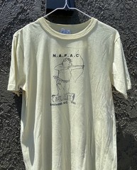 True Vintage 80s N.A.F.A.C Archery T Shirt Sz L Bulkley Smithers B.C Yellow USA