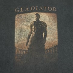 Vintage Gladiator Shirt Mens XL Black Fruit Of The Loom Graphic Movie Tee 2000s