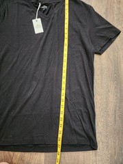 Marine Layer Men’s V-Neck T-Shirt Black Solid Short Sleeve Regular Size S